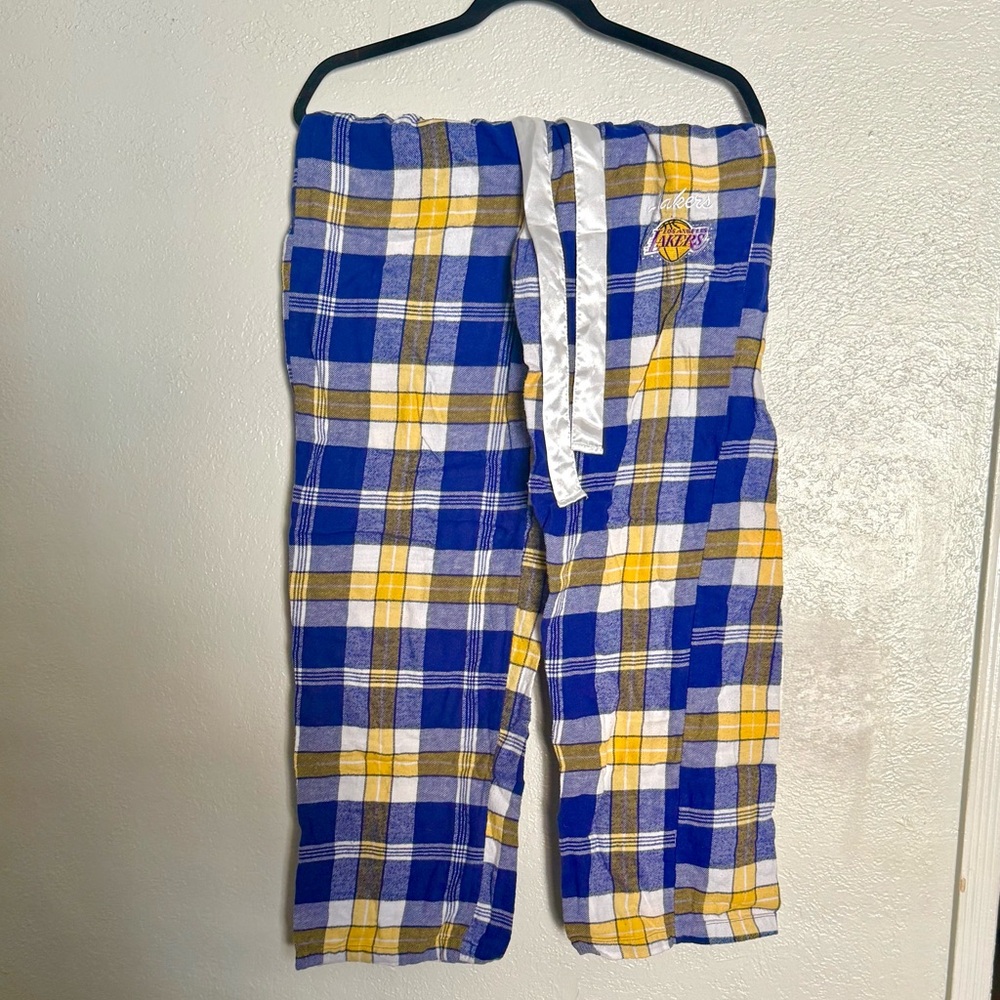 NBA Blue and Yellow Plaid Pajama Pants
